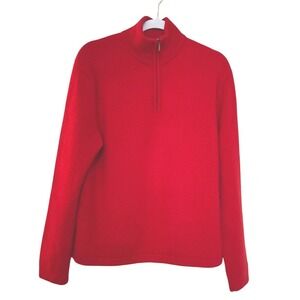 Vintage Target Limited Edition 100% Cashmere Sweater 1/4 Zip Mens Poppy Red   L